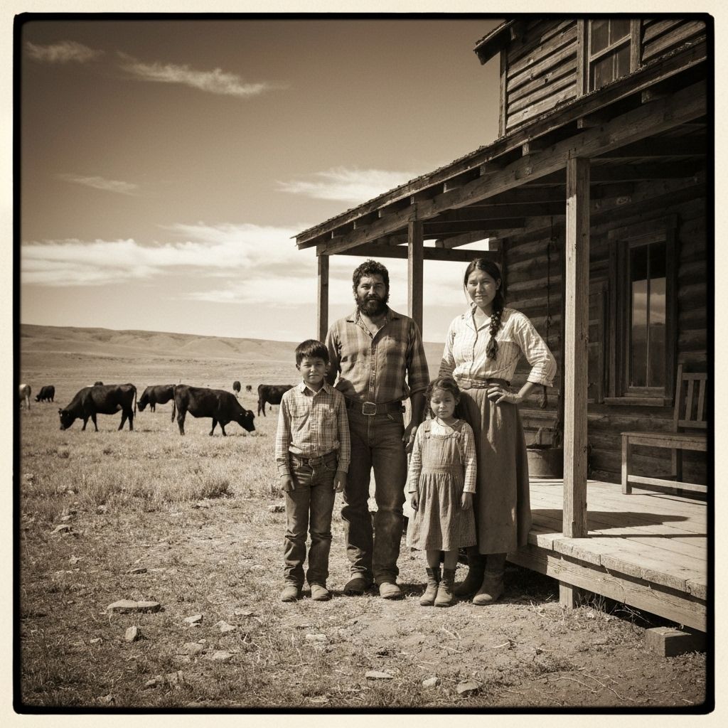 The Morrison family at their homestead near Great Falls, 1912